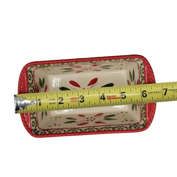 Temptations by Tara Holiday Christmas Mini Loaf Pan Baking Red 12oz 6"x3.5" Lid - Picture 8 of 8
